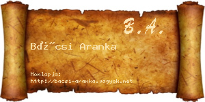 Bácsi Aranka névjegykártya