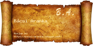 Bácsi Aranka névjegykártya